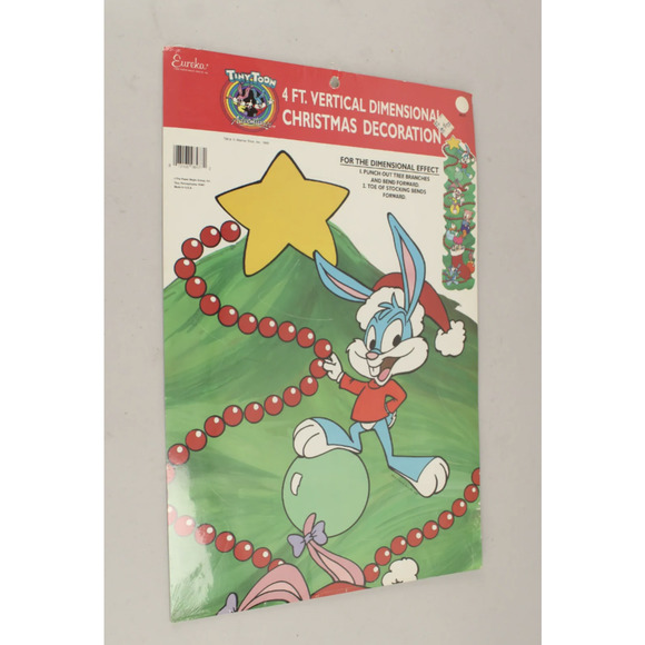 Vtg 1990 Tiny Toon 4 Ft Vertical Dimensional Christmas Decoration by Warner Bros - Picture 8 of 9
